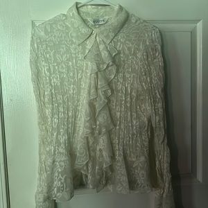 Cream lace button up